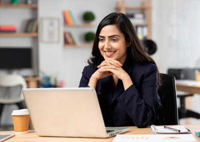 Woman working on computer